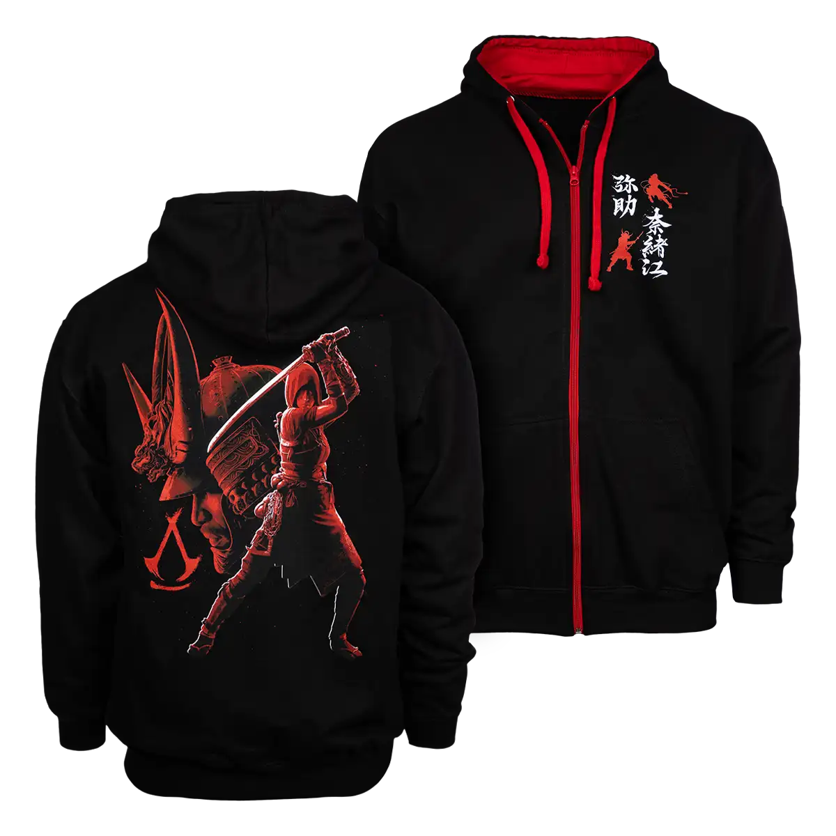 Assassin's Creed Shadows Zipper Hoodie “black/red” XXL Cover Assassin's Creed Shadows Zipper Hoodie “black/red” XXL Cover