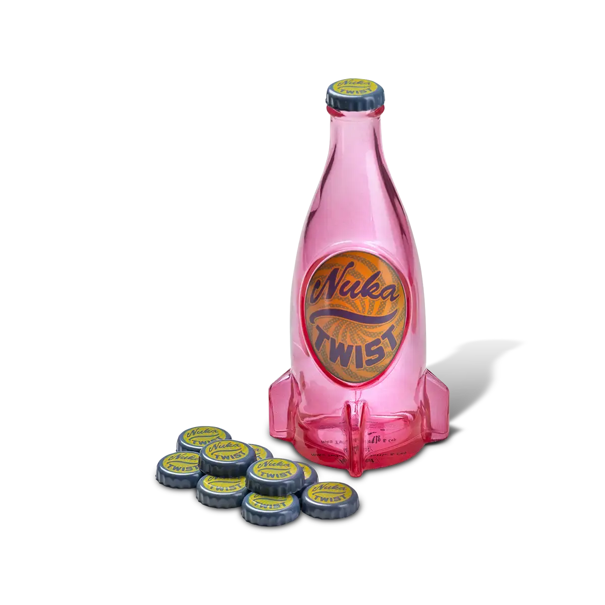 Fallout "Nuka Twist" Glass Bottle and Caps