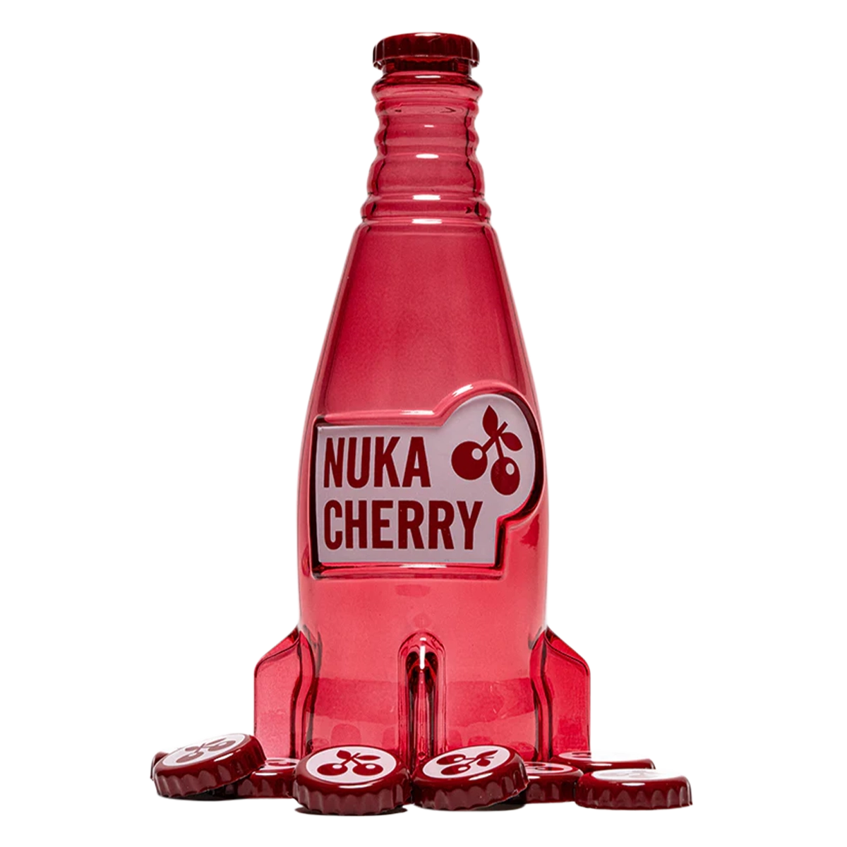 Fallout "Nuka Cola Cherry" Glass Bottle and Caps Cover Fallout "Nuka Cola Cherry" Glass Bottle and Caps Cover