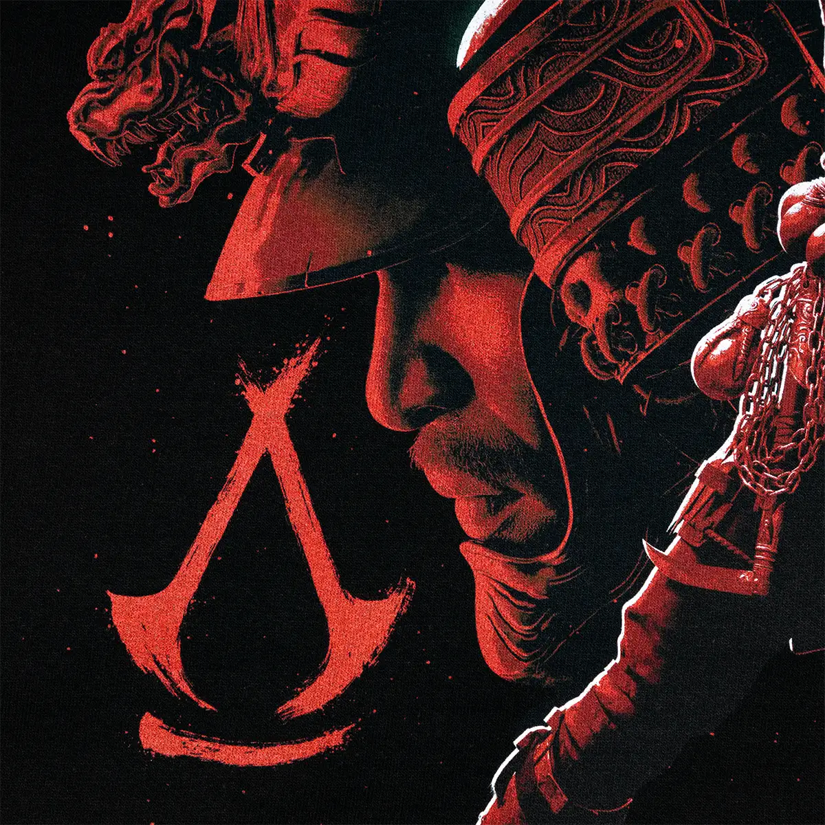 Assassin's Creed Shadows Zipper Hoodie “black/red” XXL Assassin's Creed Shadows Zipper Hoodie “black/red” XXL