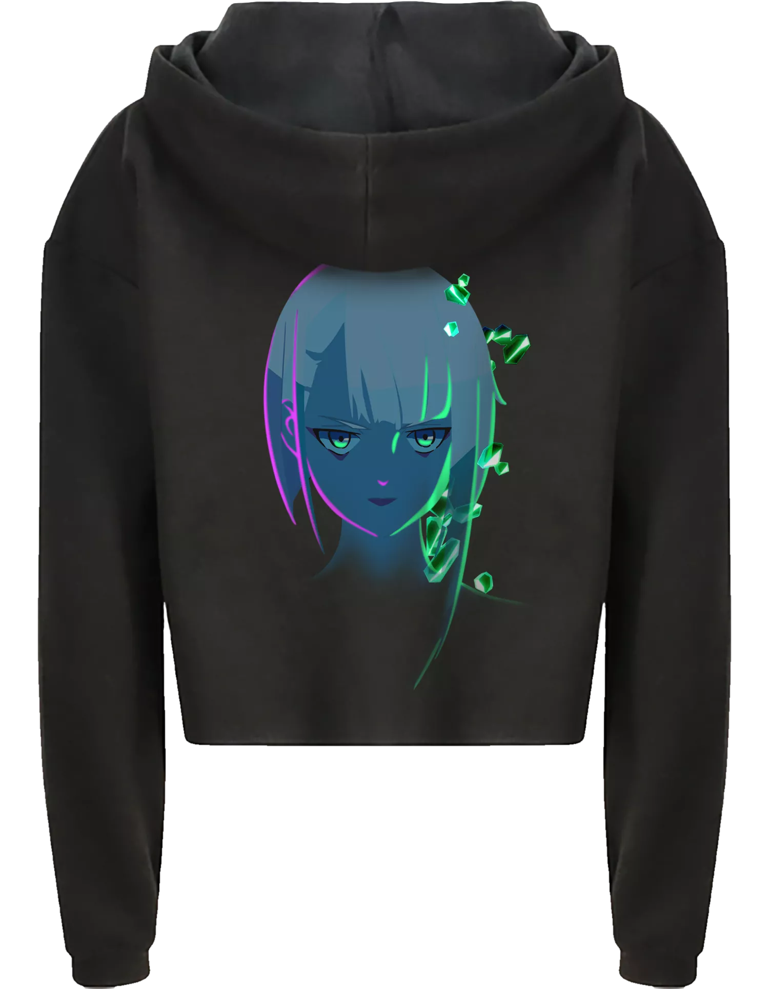 Cyberpunk Edgerunners Neon Lucy Cropped Hoodie M Cyberpunk Edgerunners Neon Lucy Cropped Hoodie M