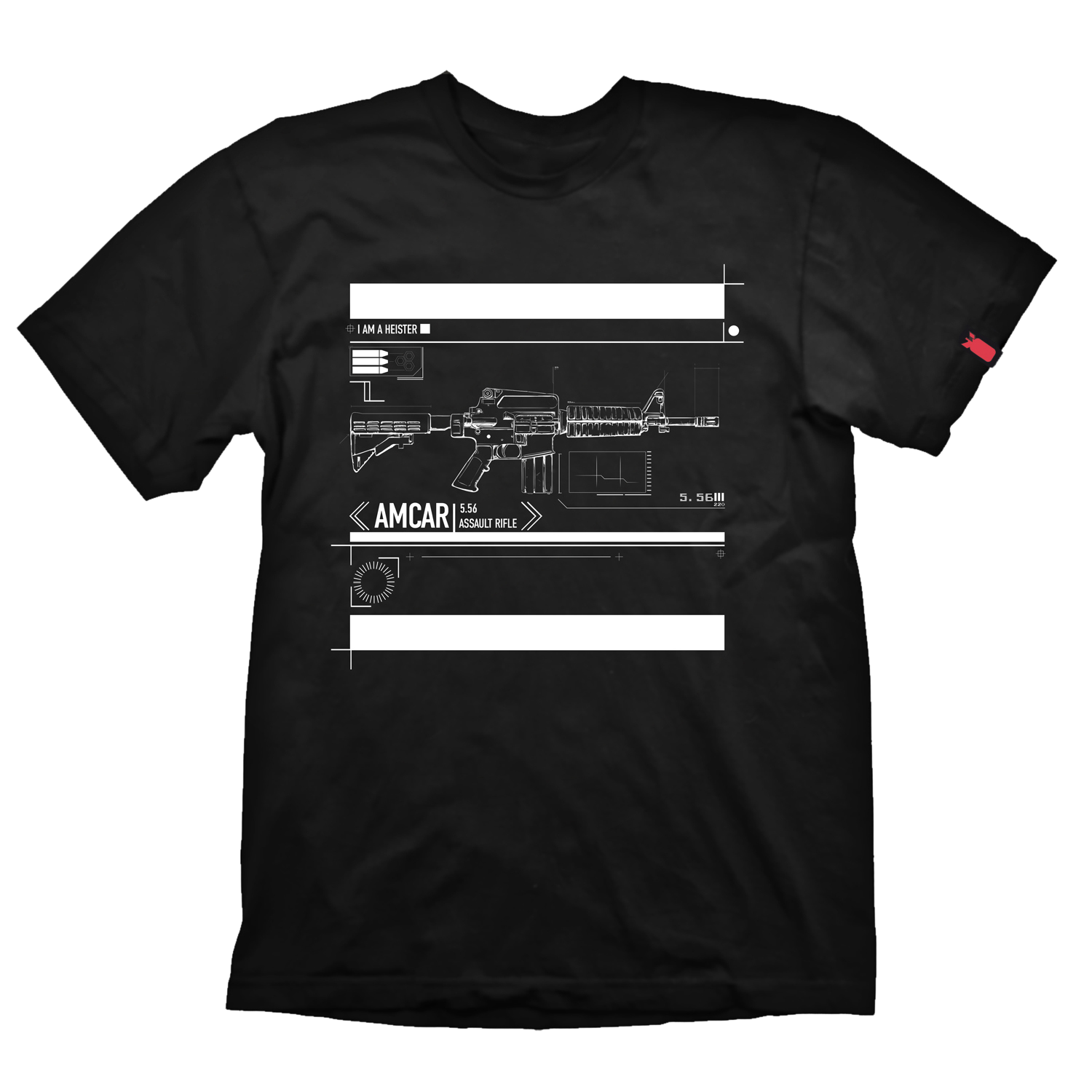Payday 2 T-Shirt "Amcar" Black Cover Clothing, T-Shirt