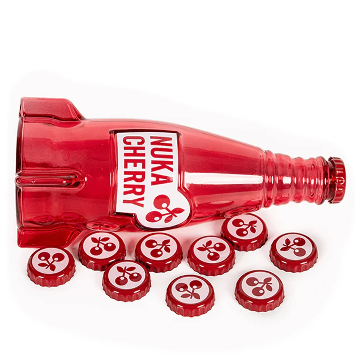 Fallout "Nuka Cola Cherry" Glass Bottle and Caps Fallout "Nuka Cola Cherry" Glass Bottle and Caps
