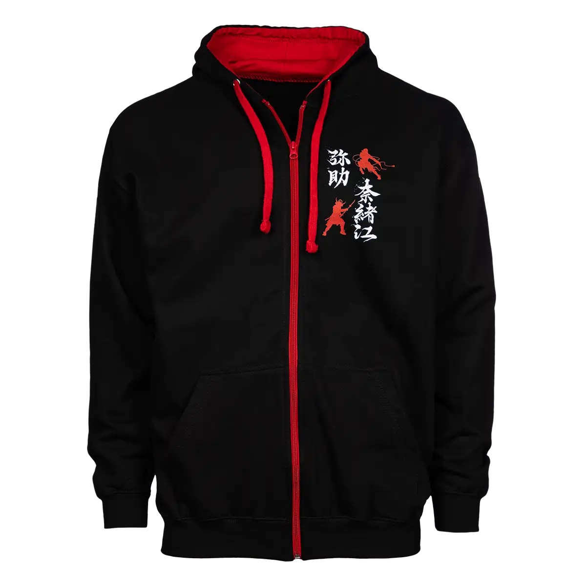 Assassin's Creed Shadows Zipper Hoodie “black/red” XXL Assassin's Creed Shadows Zipper Hoodie “black/red” XXL
