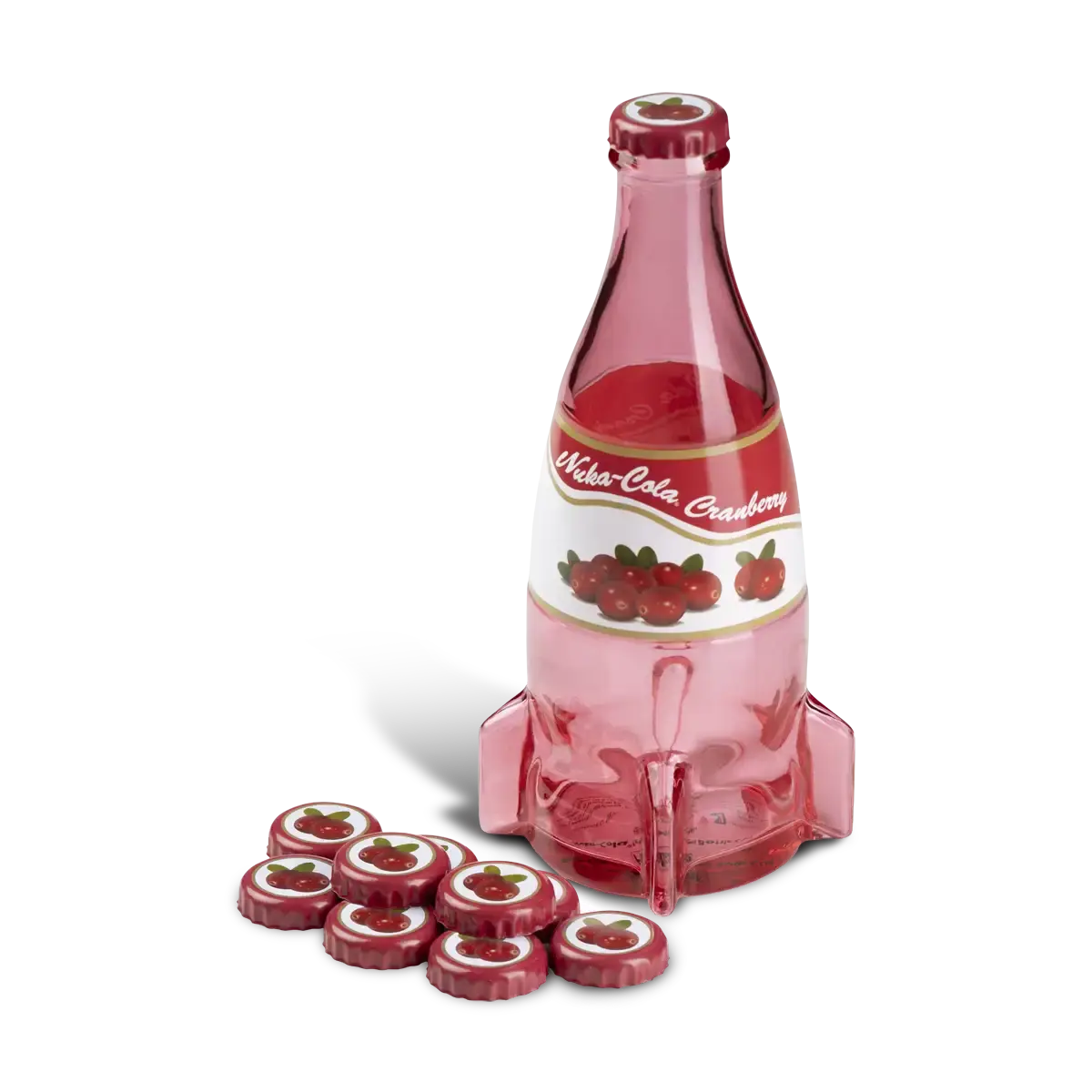 Fallout Nuka-Cola Cranberry Glass Bottle & Caps