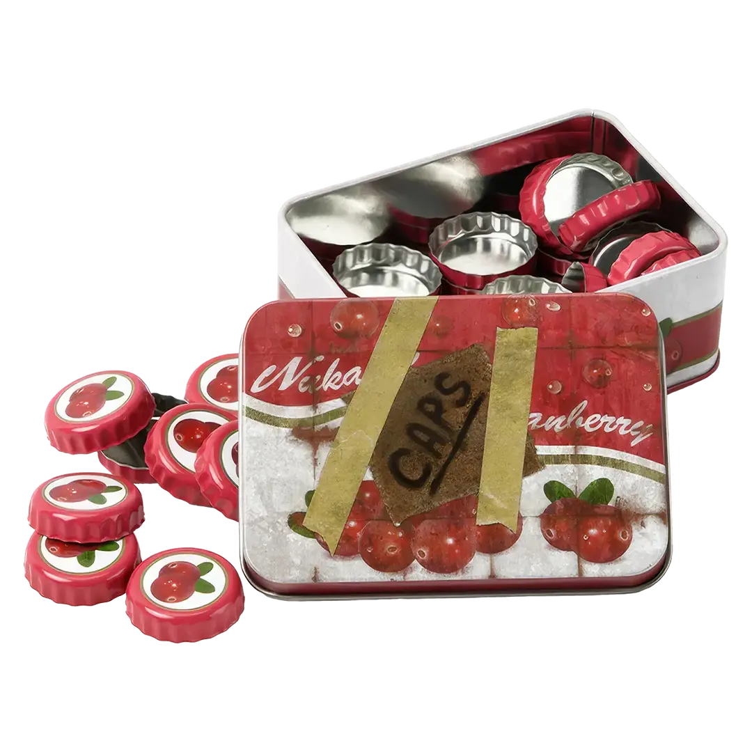 Fallout Bottle Cap Series "Nuka Cranberry" with Collection Tin